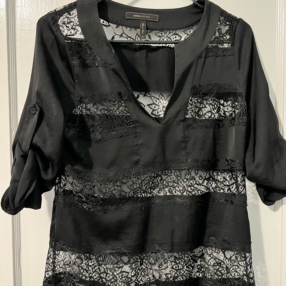 BCBG Black Lace Shirt